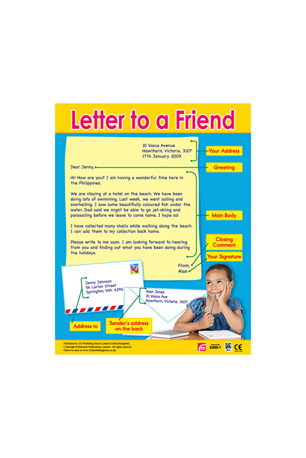 Letter to a Friend - Wall Chart in English