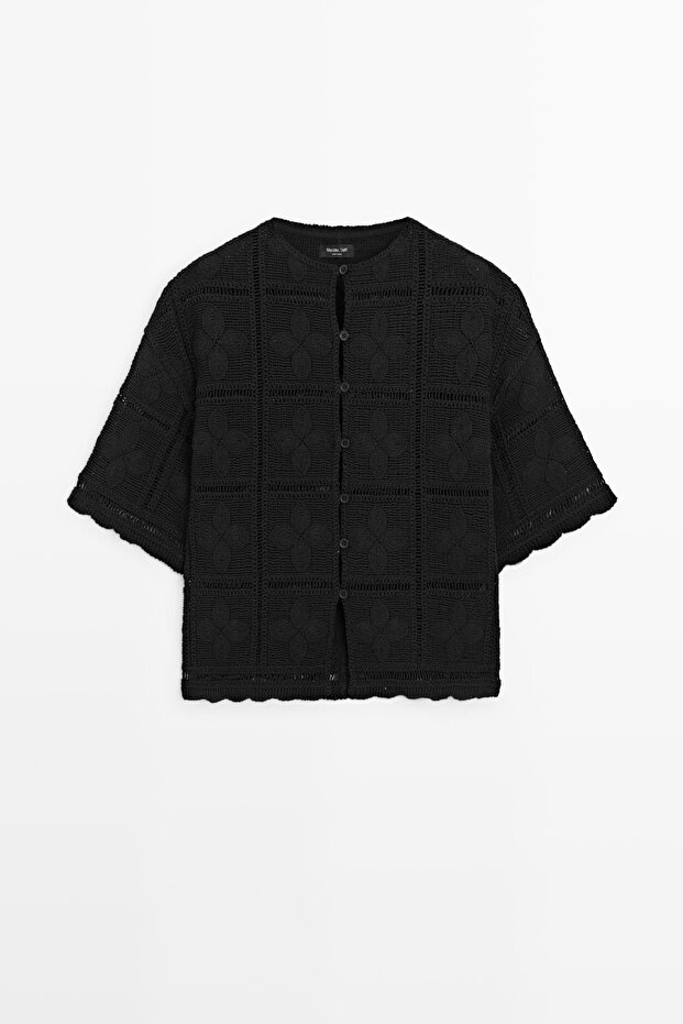 Ajurlu kroşe ceket - 5