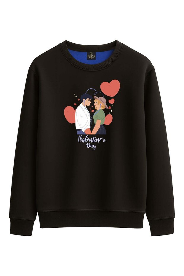 Valentine's Day Music Themed Regular Fit Sweatshirt