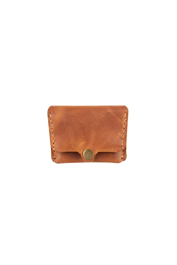 Crazy Leather Card Holder – Genuine Oiled Leather Leather, Rustic Look, Handmade – for Daily and Travel Use