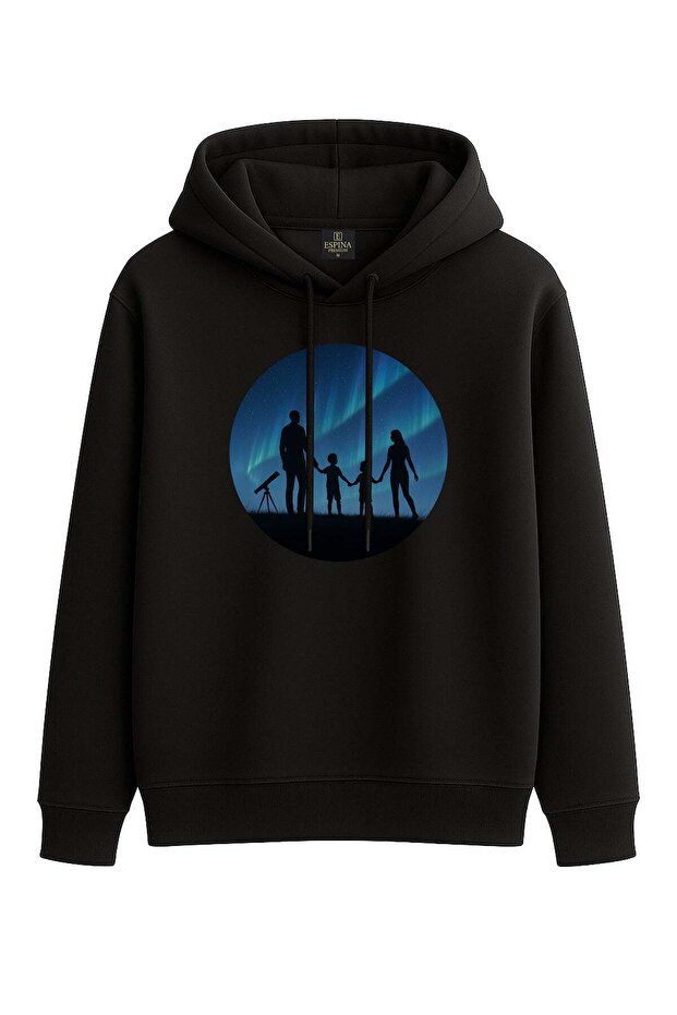 Northern Lights Family Printed Hooded Sweatshirt