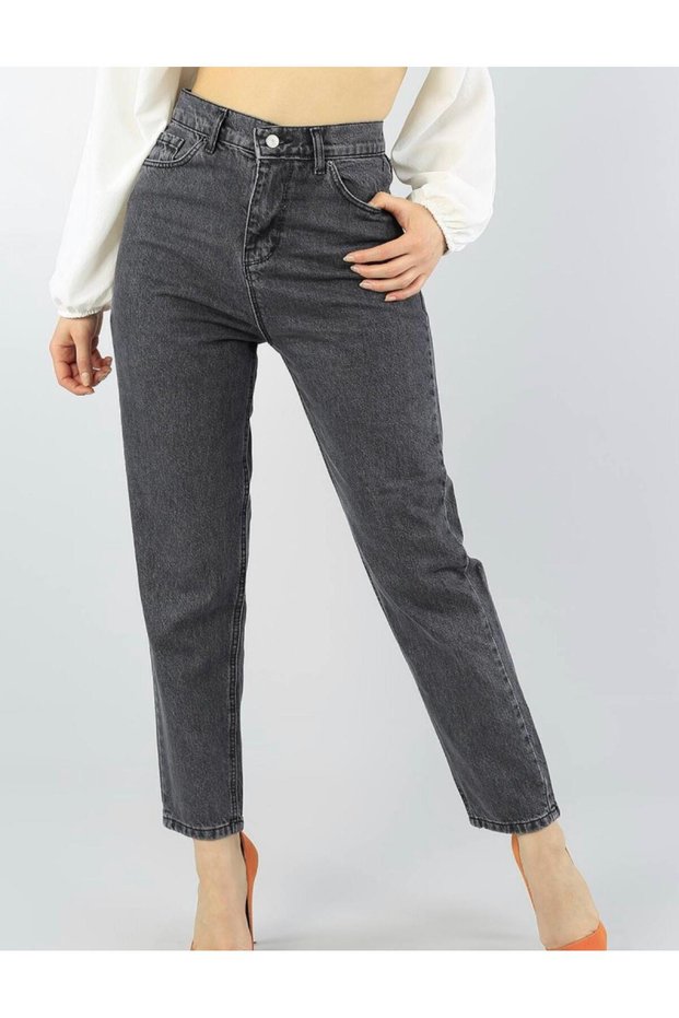 Smoked Women's Lycra High Waist Mom Jeans