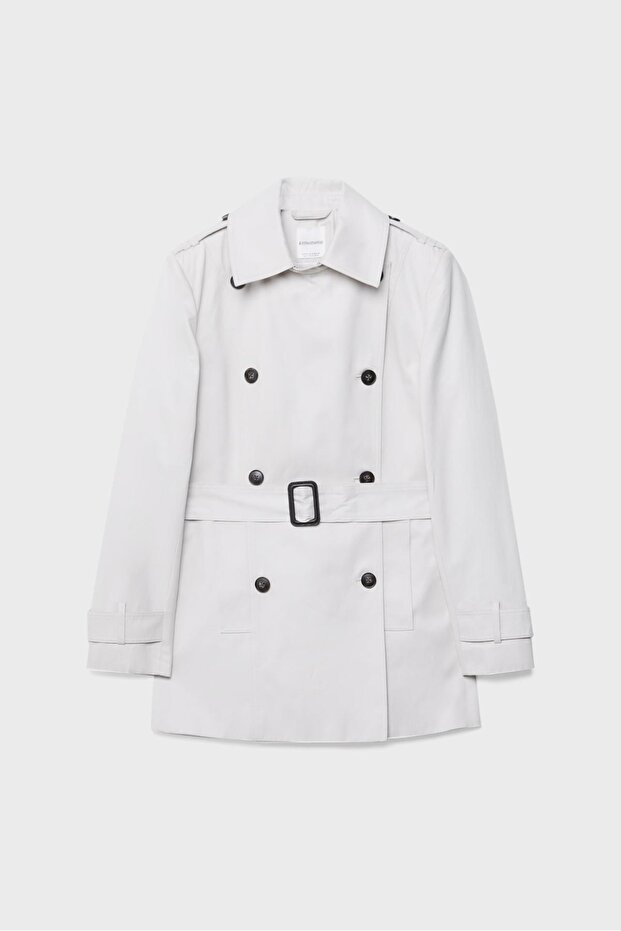 Basic kısa trençkot - 6