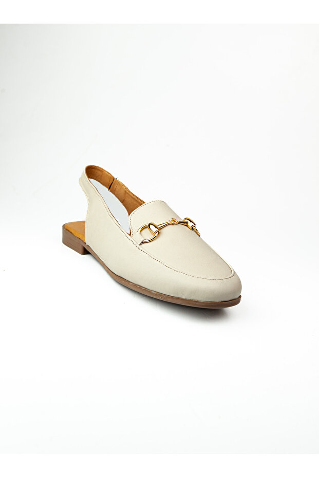 T-07 Gray Leather Women's Ballet Flats
