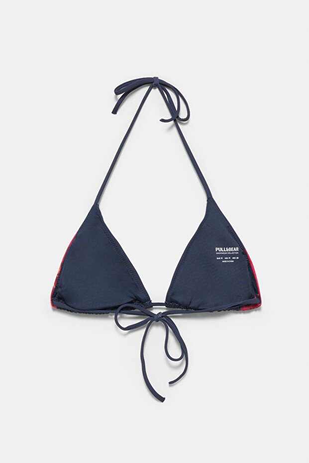 Çiçekli üçgen bikini üstü - 4