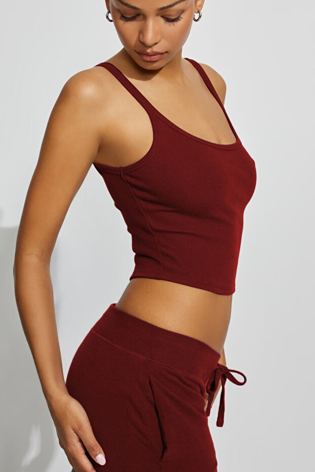 Bordo Basic Ribana Askılı Atlet SH362 - 3