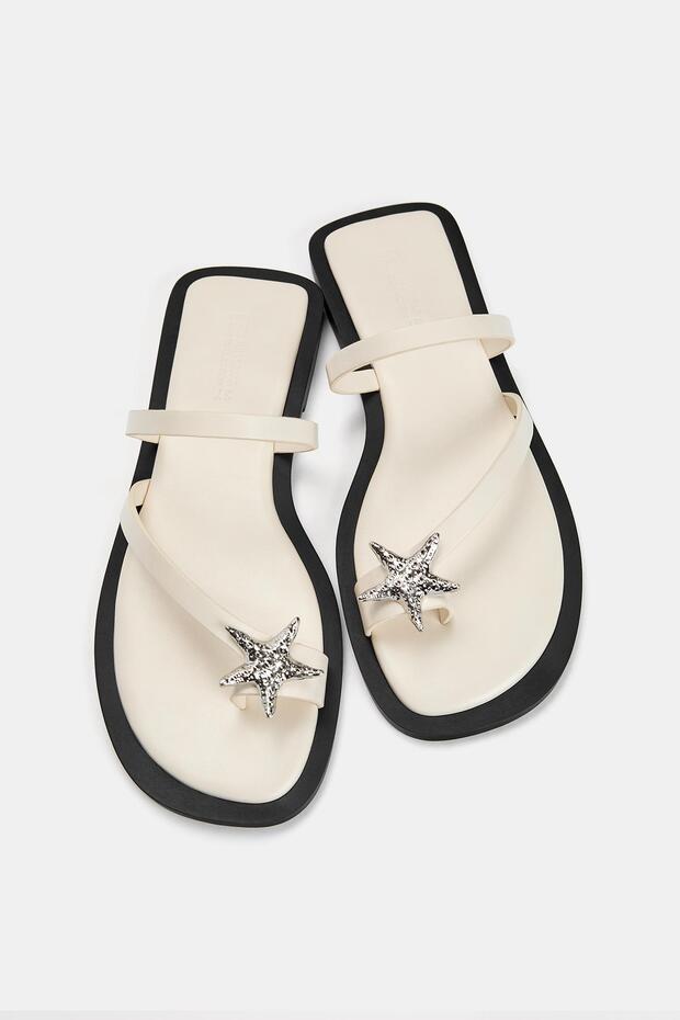 Düz süslemeli sandalet - 3