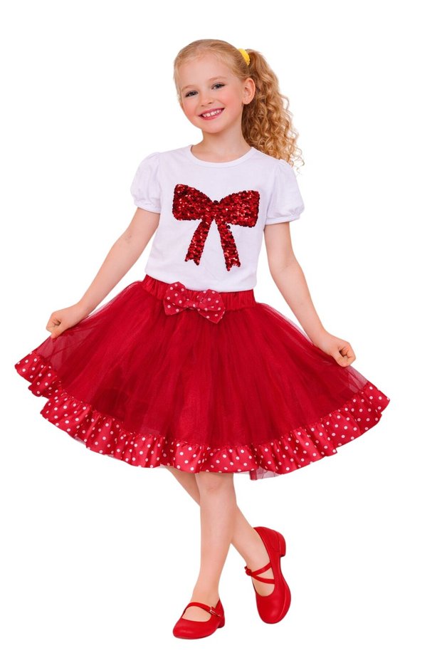23 April Show Outfit Girls' Skirt T-Shirt Set A037