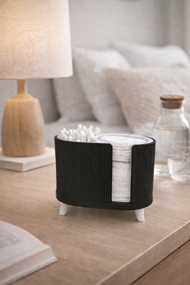 2-in-1 Cotton Swab & Cotton Organizer Bathroom Set Cotton Holder