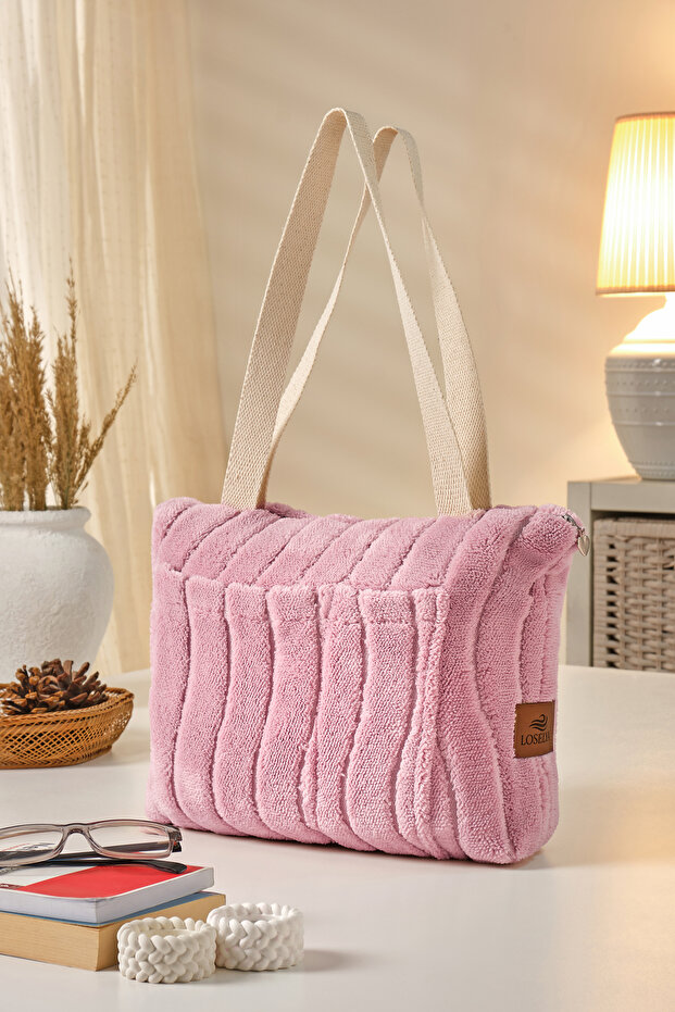 Women's Sectional Plush Shoulder Bag - Teddy Bear Fabric Casual Bag