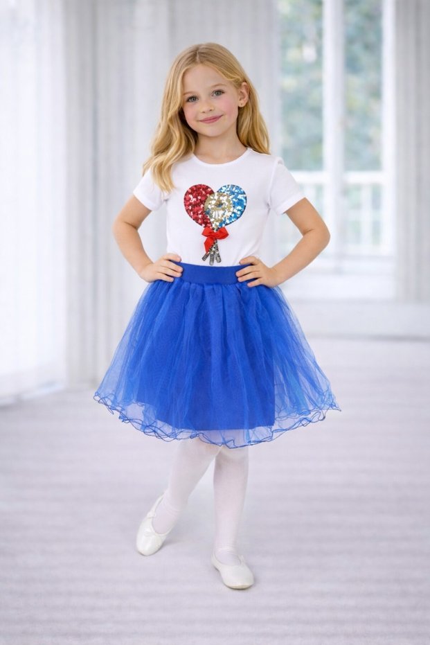 23 April Show Outfit Girls' Skirt T-Shirt Set D061