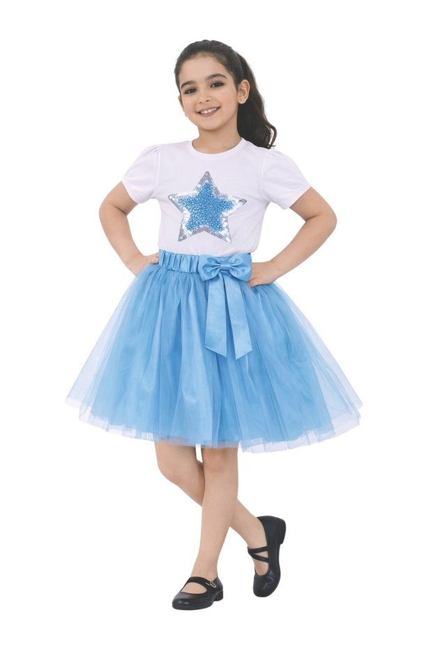 23 April Show Outfit Girls' Skirt T-Shirt Set A114