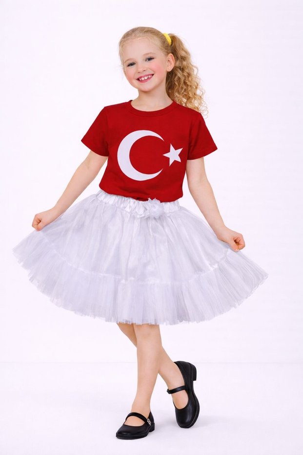 23 April Show Outfit Girls' Skirt T-Shirt Set A045