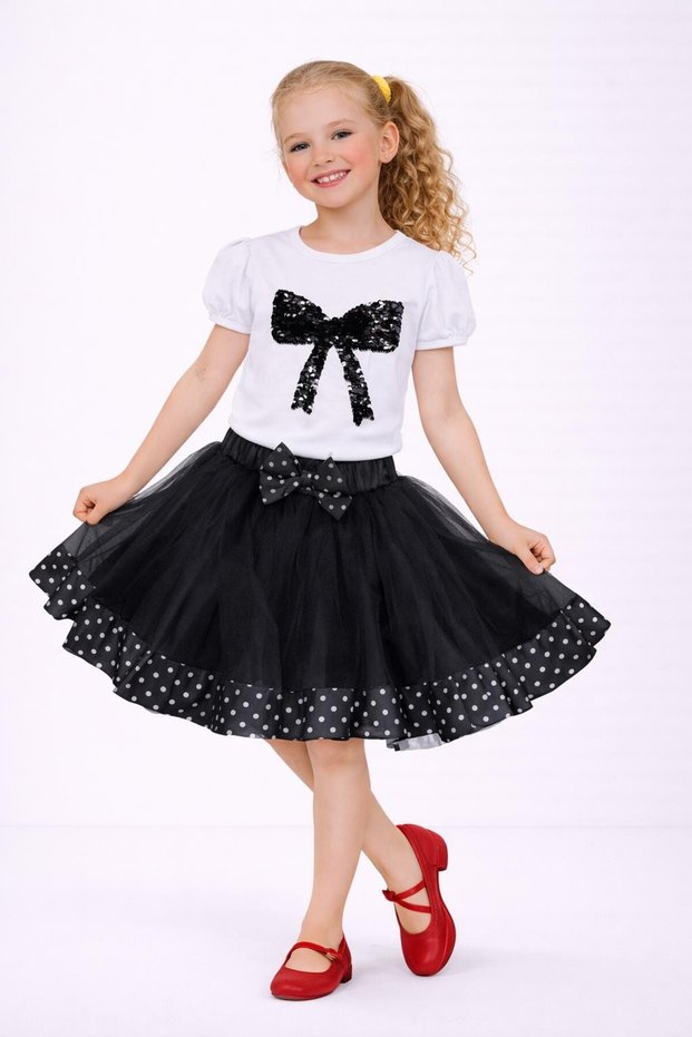 23Rd April Show Outfit Girls' Skirt T-Shirt Set A067