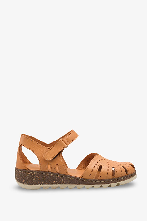 Tania Women's Genuine Leather Sandals - Tan