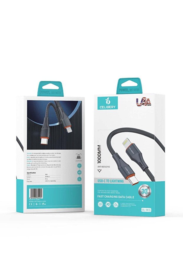 كابل بيانات وشحن CEL-101CL من USB-C إلى Lightning
