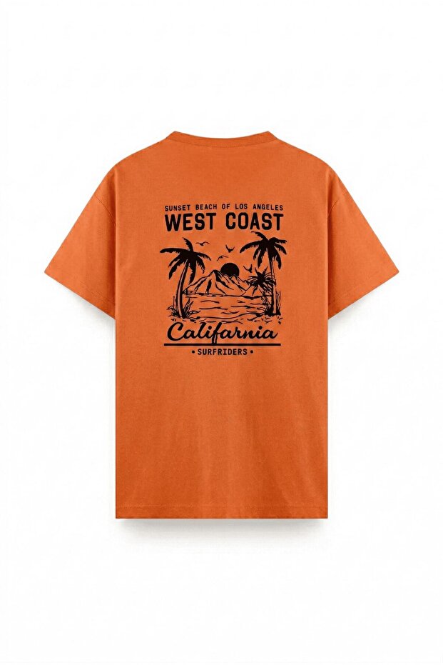 West Coast Surfriders California Printed Men's Unisex Oversized T-Shirt Large Size Tee Shirt