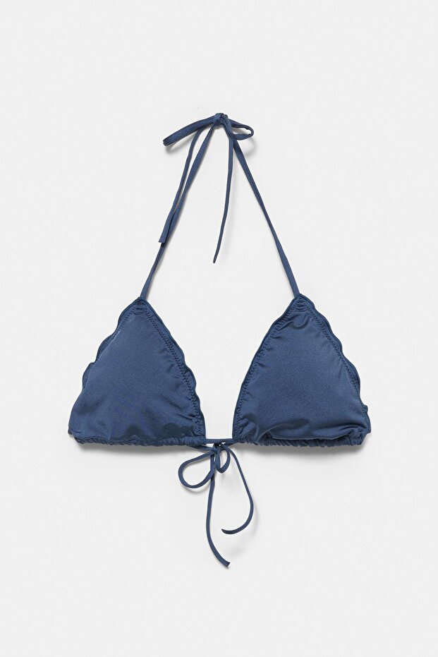 Fırfırlı üçgen bikini üstü - 6