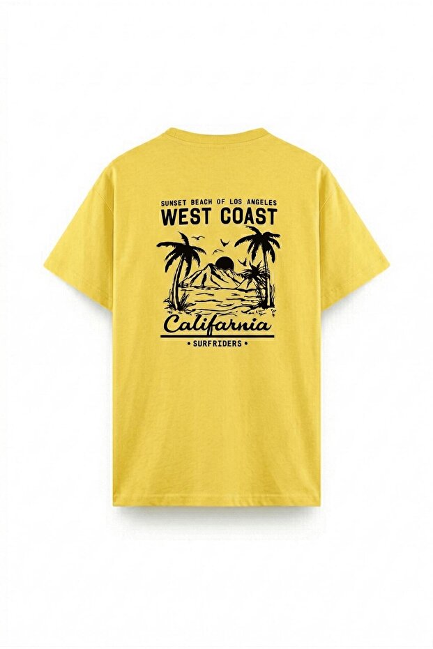 West Coast Surfriders California Printed Men's Unisex Oversized T-Shirt Large Size Tee Shirt