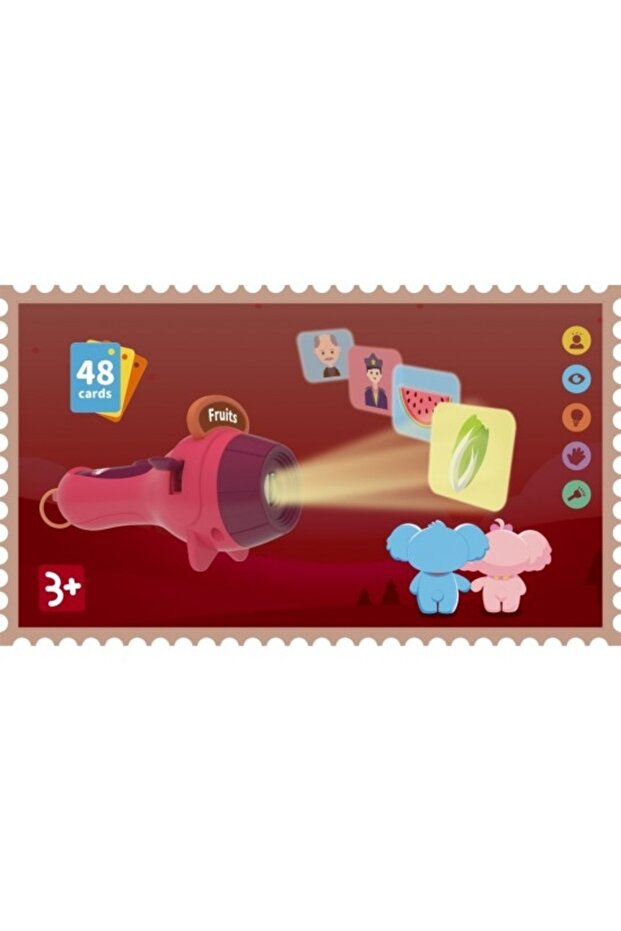 Flashlight projector educational toy setRed - 3