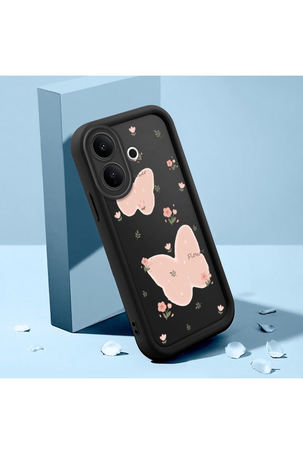 Vivo V60 Lite Compatible Case Slim Soft Silicone Phone Cover Flower Pattern