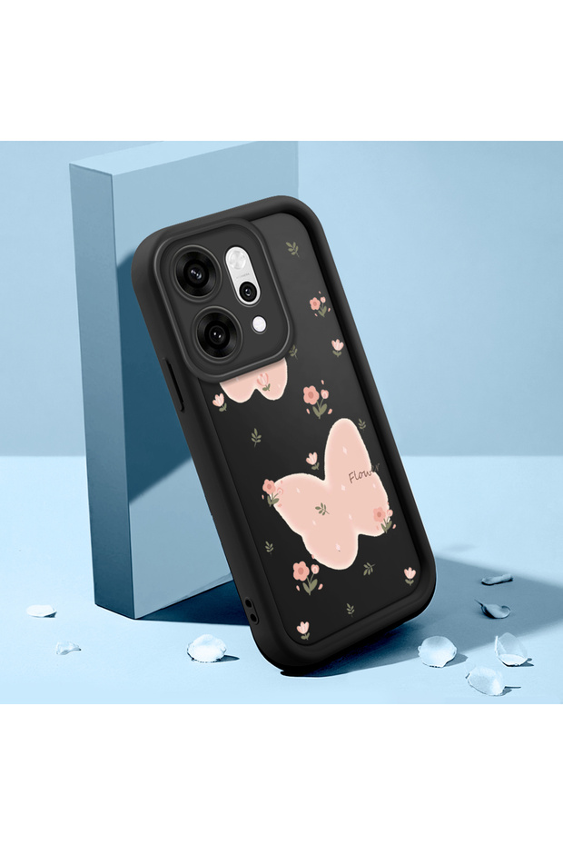 For Oppo Reno 14 Pro 5g Compatible Case Slim Soft Silicone Phone Cover Flower Pattern