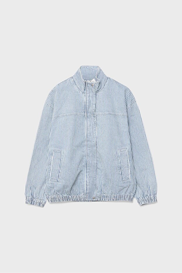 Striped denim jacket - 7