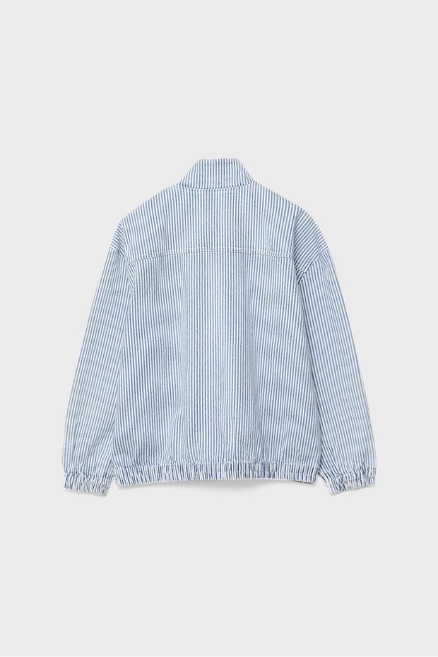 Striped denim jacket - 8