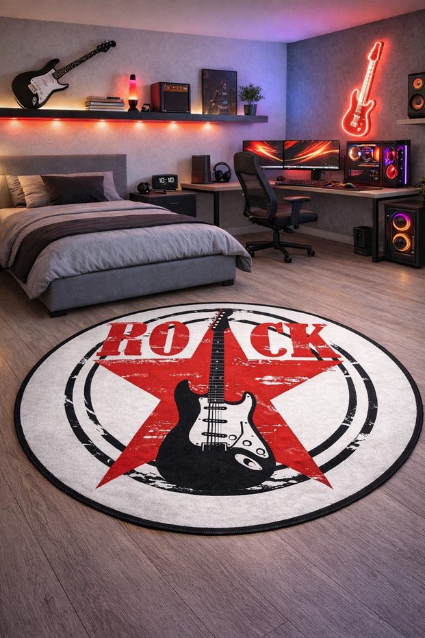 Non-Slip Sole Playstation Xbox Themed Machine Washable Gamer Youth Room Rug 180X180