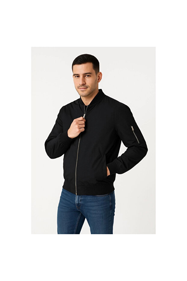جاكيت بومبر - أسود - - 2