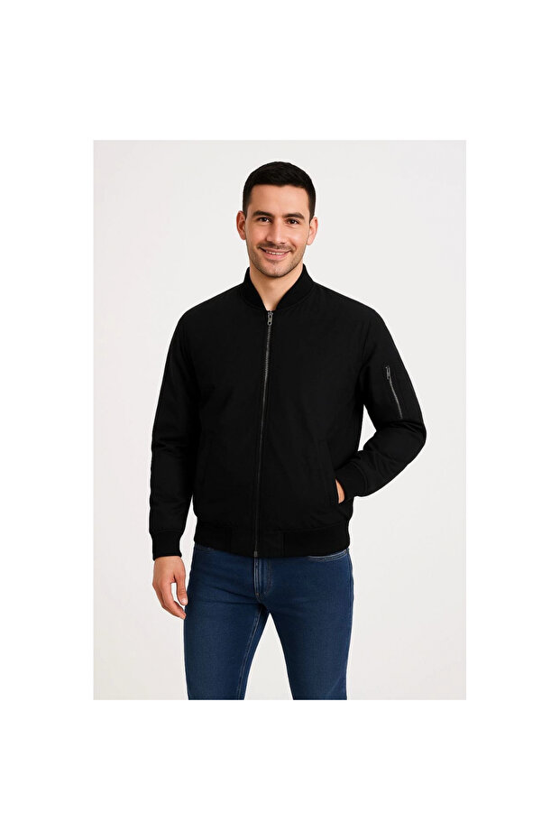 جاكيت بومبر - أسود - - 1