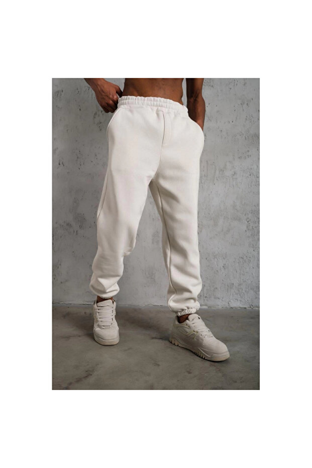 بدلة رياضية بثلاثة خيوط مطاطية - أبيض - 1