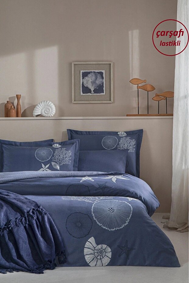 Coralino Single Bed Sheet with Elastic Duvet Cover Set - 100% Cotton