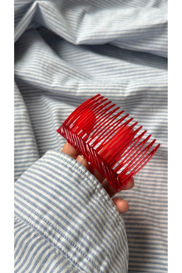 Black Twist Patterned Side Hair Comb - Retro Stylish Bun and Side Hair Accessory