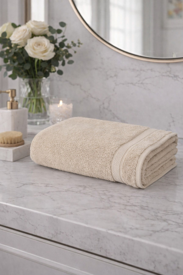 100% Cotton Face Towel Cream 50X70