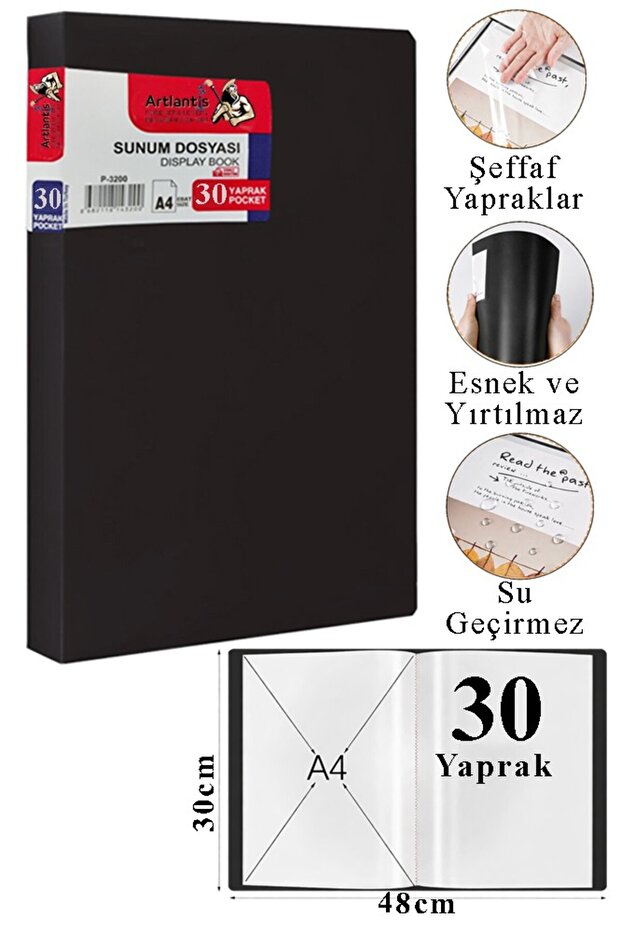 Presentation File 1 Pack of 30 Pockets Catalog File with Pockets 30 Pockets Self-File with Plastic Cover