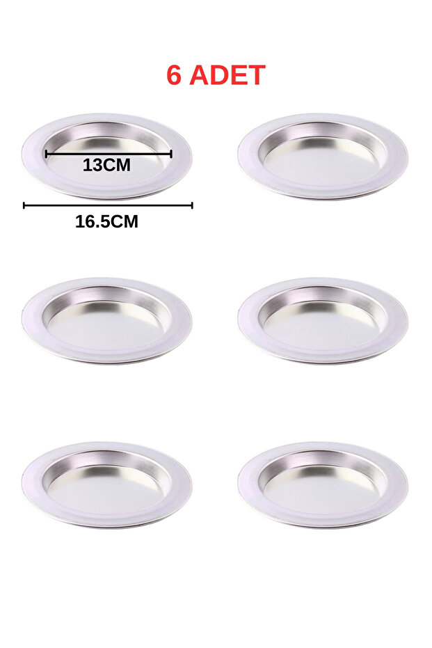 6 Pieces Aluminum Kunefe Plate 13 cm Inner Diameter 16.5 cm Outer Diameter Kunefe Tray for One Person