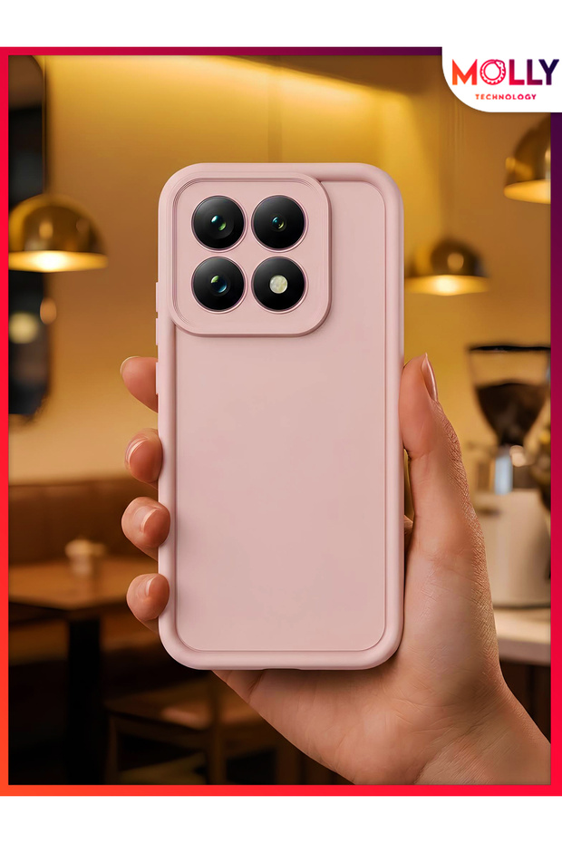 Sand Pink Edges Thick Pan Silicone Case for Mi 15t