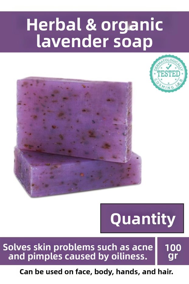 Special Production 100% Natural Fragrance Facial Skin Whitening Organic Moisturizing Lavender Soap 1 Piece