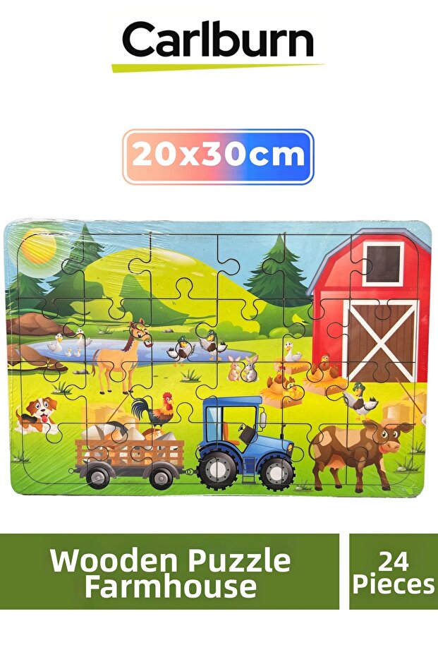 Special Series Educational Intelligence Developing Learning Hand Eye Coordination Wooden Puzzle Farmhouse - 24 Pieces