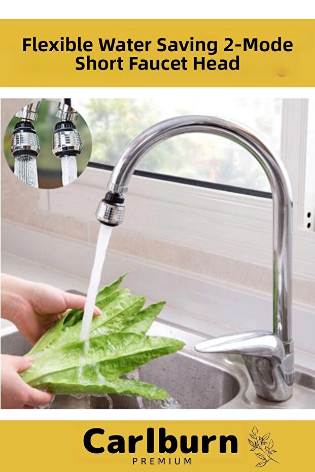 Stainless Kitchen Bathroom Sink Durable 360 °   Rotatable Water Saving 2 Modes Short Faucet Head
