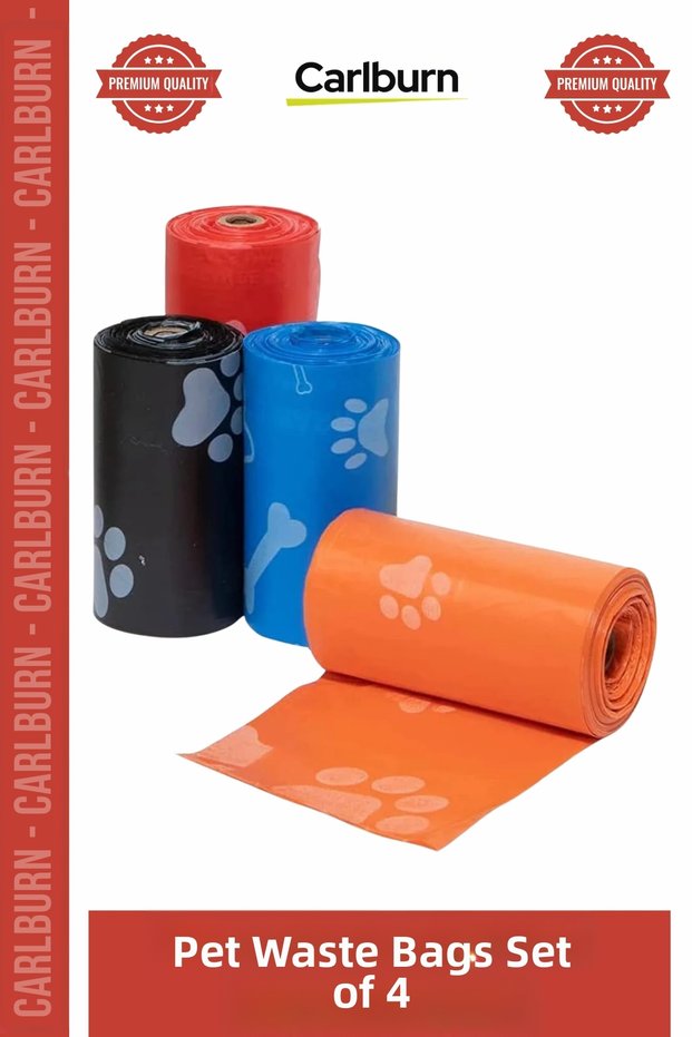 Special Production Pati Patterned Pet Cleaning Hygienic Durable Practical Dog Poop Bags Set of 4