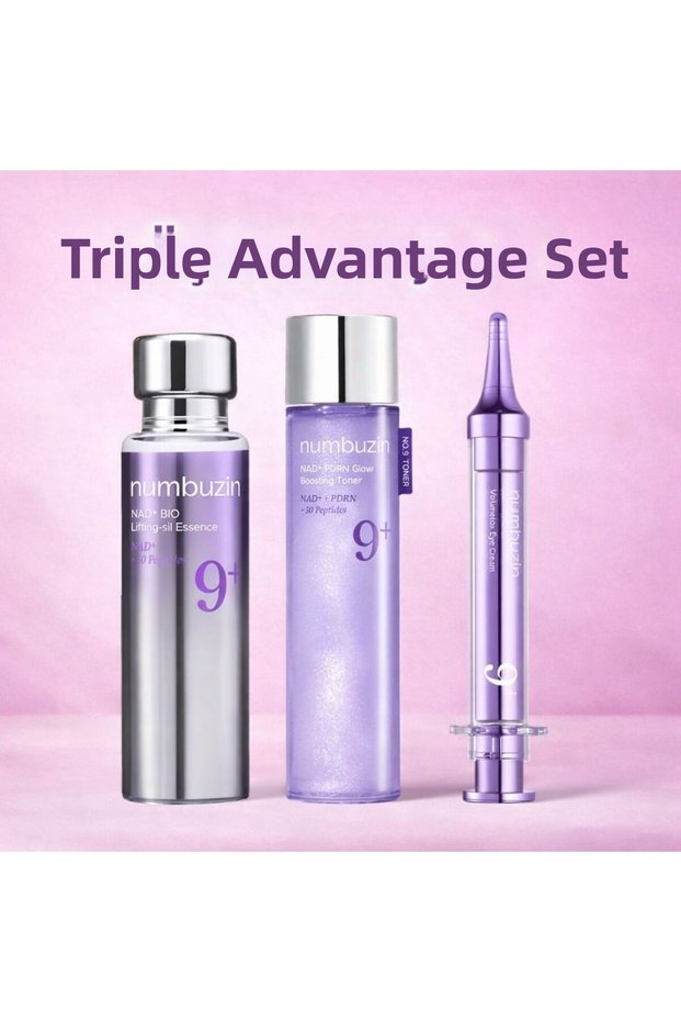 No.9 Triple Advantage Set, Toner (Liquid) - Essence (Serum-Like) - Eye Cream
