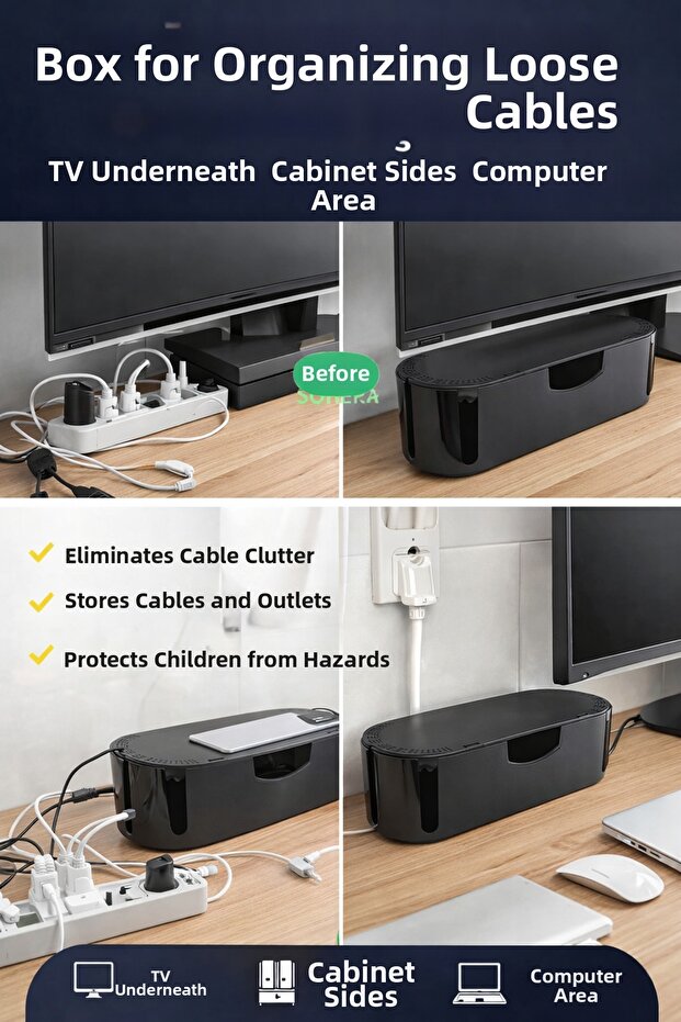 منظم الكابلات أسود - 2