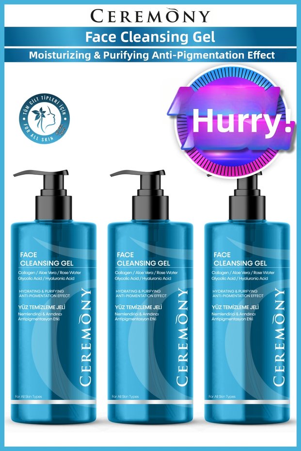 Hyaluronic Acid Cleansing Gel 400 ml | Moisturizing Barrier Friendly Cleanser X 3 Pieces