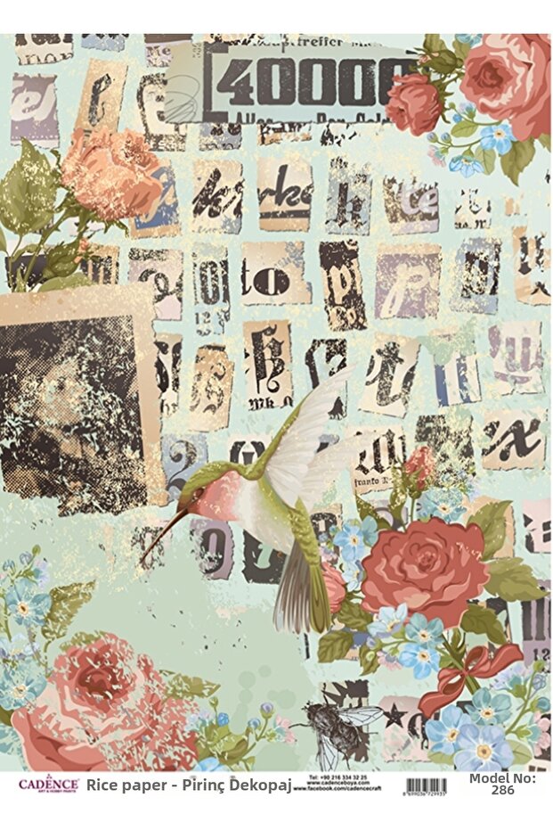ورق ديكوباج نحاسي 29×42 سم رقم: CD286