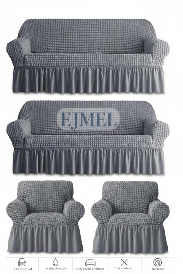 3+3+1+1 Cheesecloth Sofa Cover, sofa cover, sofa cover total 4 pieces