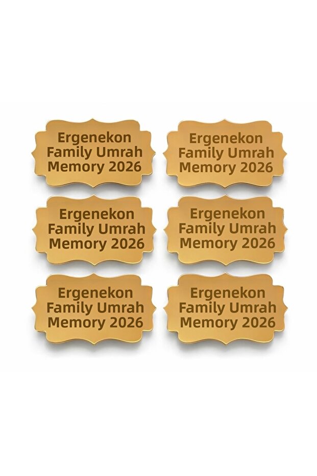Plexi Laser Cut Asymmetrical Edge Serrated Birth, Engagement, Umrah Special Day Adhesive Label 25 Pcs