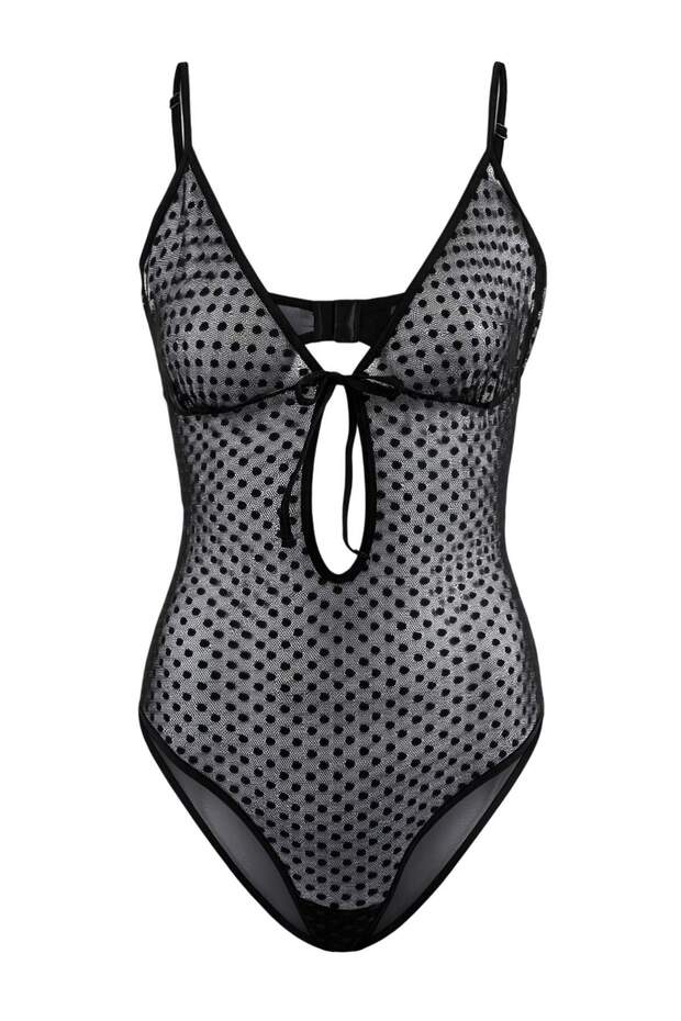 Siyah Tül Etekli 2'li Puantiyeli Body THMSS26BD00018 - 8