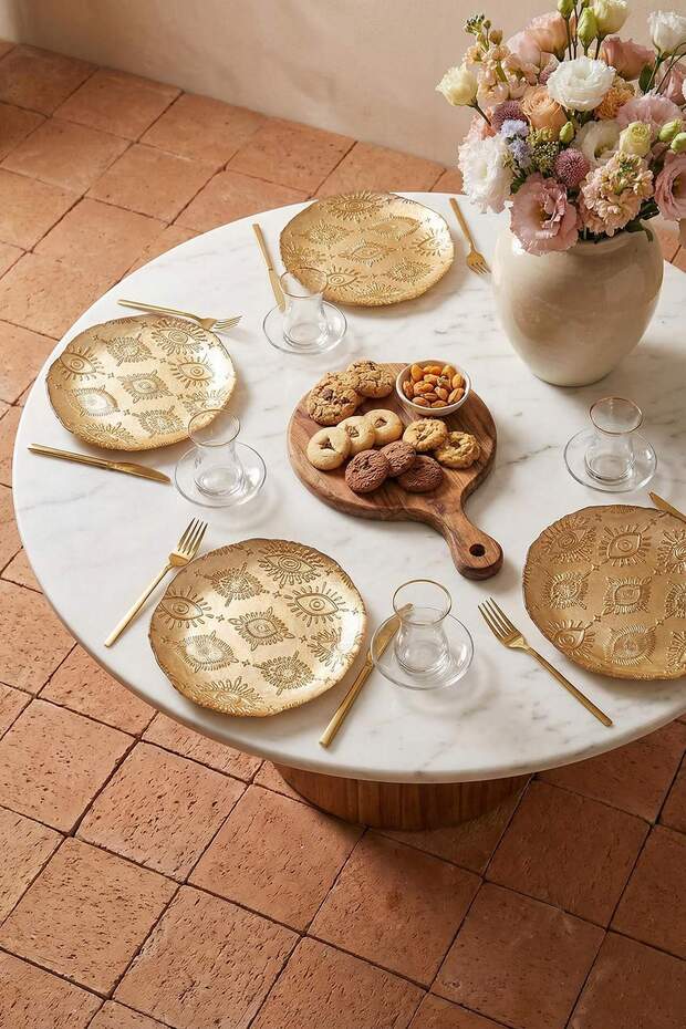 4'lü Şans Temalı Cam Pasta Tabağı Seti 21 cm TPHSS26TBK00004 - 1